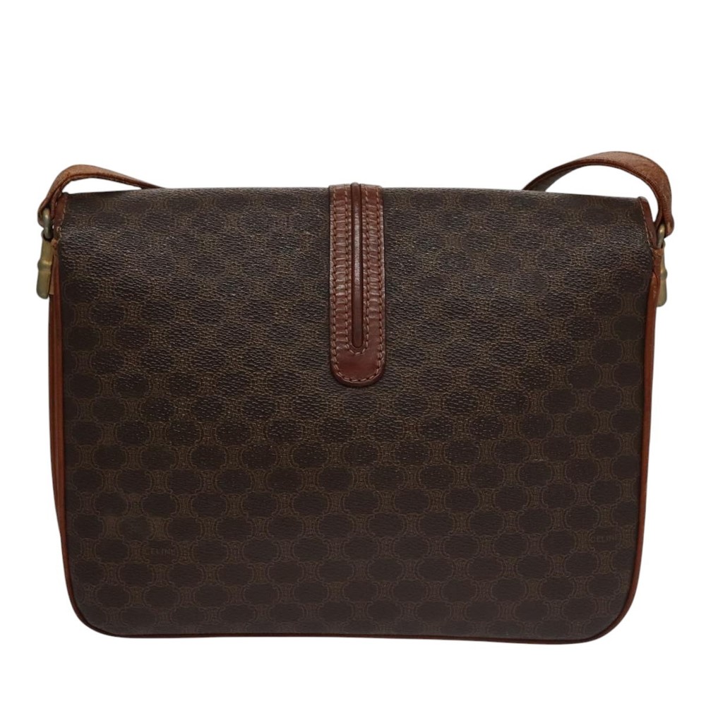 CELINE Macadam Canvas Shoulder Bag PVC Leather Brown Auth 108734 - Picture 2 of 16